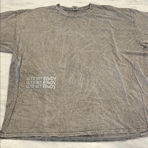 Let's Get Rowdy Grey Short Sleeve Acid Wash Tee